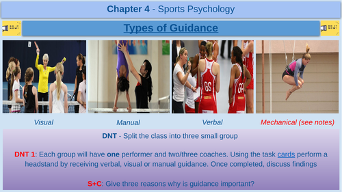 Types of Guidance - GCSE Physical Education - AQA