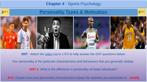 Personality Types & Motivation - GCSE Physical Education - AQA