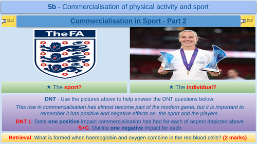 Commercialisation in Sport - Part 2 - GCSE Physical Education - AQA