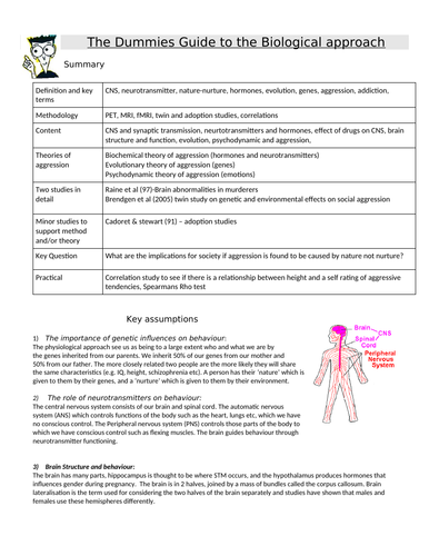 Biological psychology revision activities