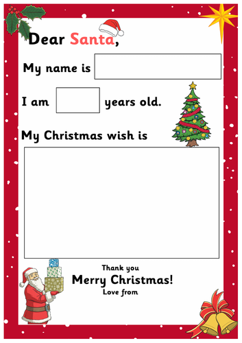 Letter to Santa Template - Print