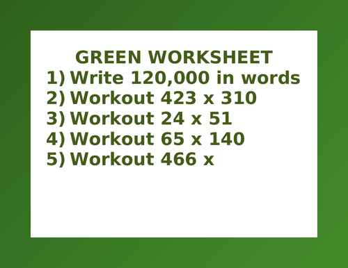 GREEN WORKSHEET 36