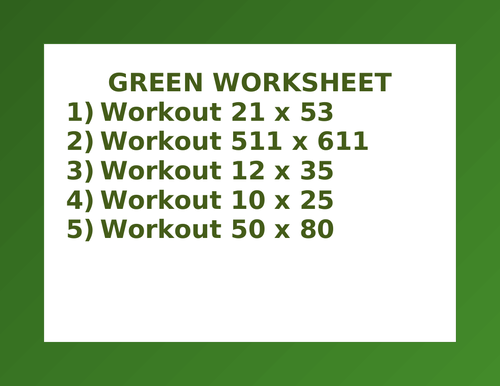 GREEN WORKSHEET 40