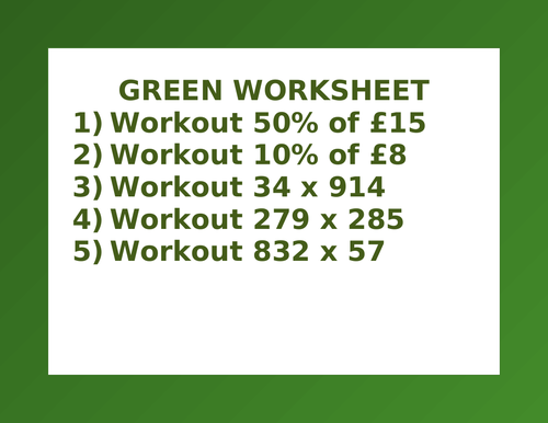 GREEN WORKSHEET 44