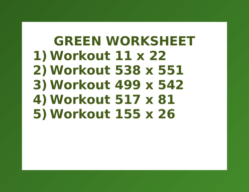 GREEN WORKSHEET 46