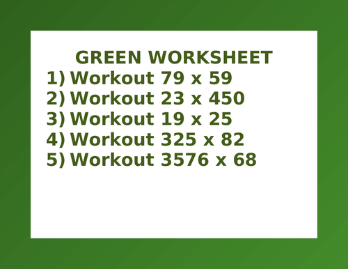 GREEN WORKSHEET 47