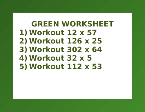 GREEN WORKSHEET 48