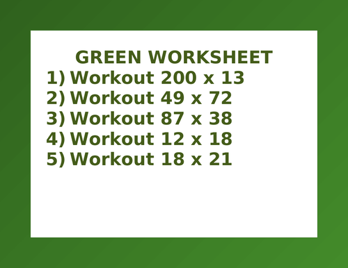 GREEN WORKSHEET 49