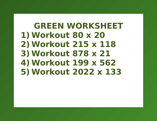 GREEN WORKSHEET 56