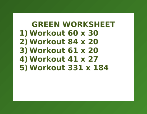 GREEN WORKSHEET 57