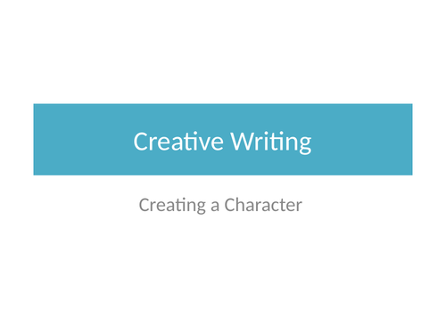 Creating a Character - Show, Don't Tell