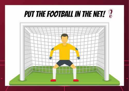 Put the Football in the Net! World Cup Game. Pin the Football. A3.