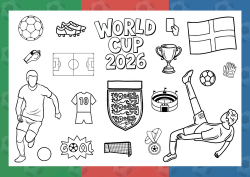 World Cup Football Colouring Page 2026 - FIFA WORLD CUP / ENGLAND