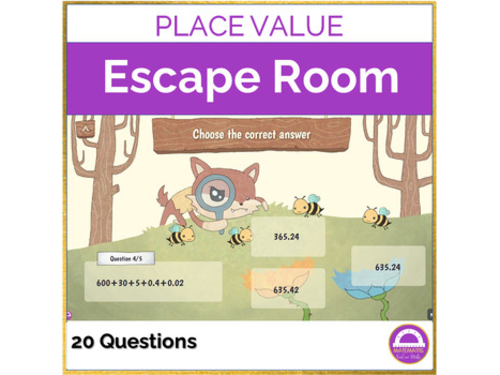 Math Decimal Place Value Review Activity | Digital Escape Room