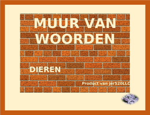 Dieren (Animals in Dutch) Word Wall