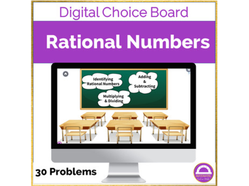 Math Digital Activity Rational Numbers | Choice Board