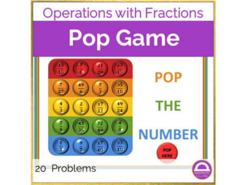 Operations with Fractions Activity | Pop Game