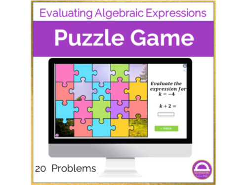 Evaluating Algebraic Expressions Jigsaw Puzzle Digital Activity