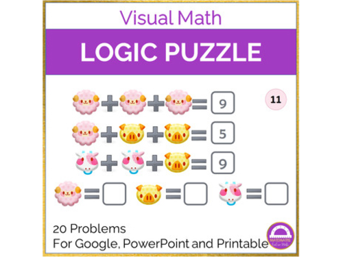 Visual Math | Brain Teasers Activity Digital and Printable
