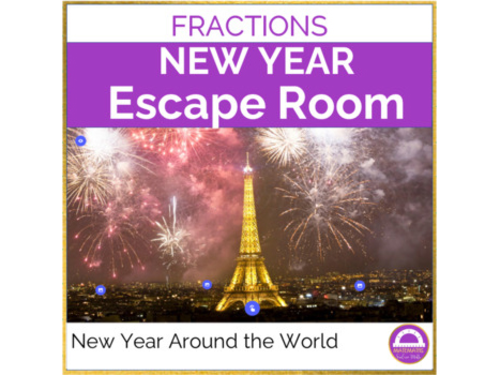 New Year Math Escape Room Fractions Around the World