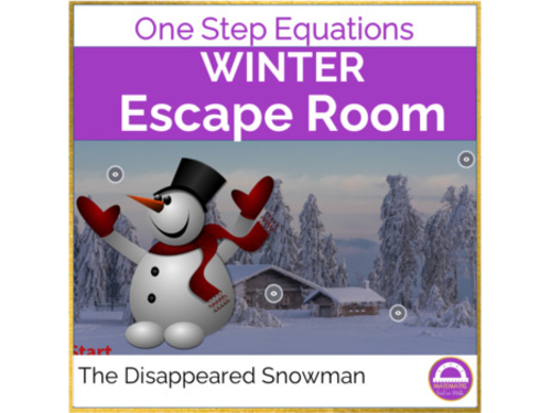 Winter Christmas Math Escape Room One Step Equations The Disappeared Snowman