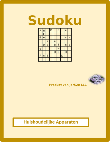 Apparaten (Appliances in Dutch) Huis Sudoku