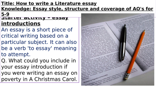 AQA How to write an essay for beginners