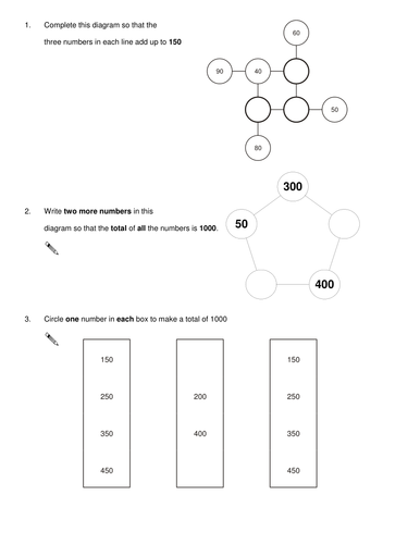 SATS mixed questions bundle