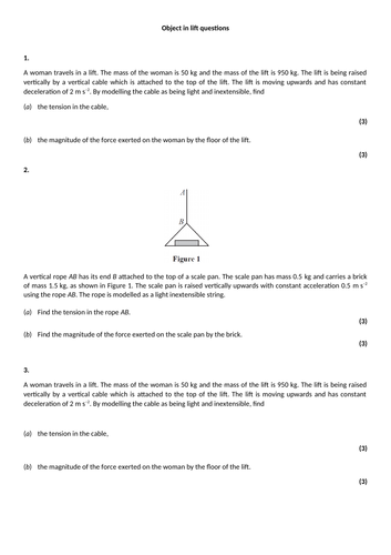 Object in lift problems