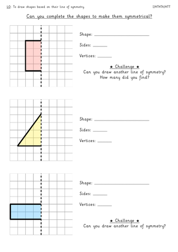 Year 2 Drawing Shapes With Lines of Symmetry