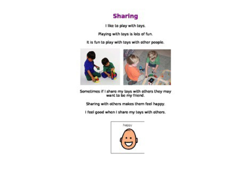 Behaviour Support: Sharing Social Story -  Special Education Autism