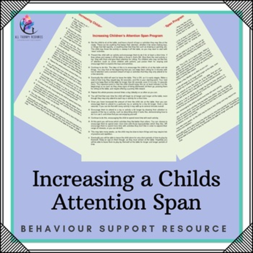 Behaviour Support: Increasing a Child’s Attention Span