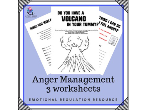 Anger Management 3 Page Worksheet - Autism/ Challenging