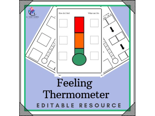 Feelings Gauge - Identify Emotions with Scale Thermometer - Printable Editable