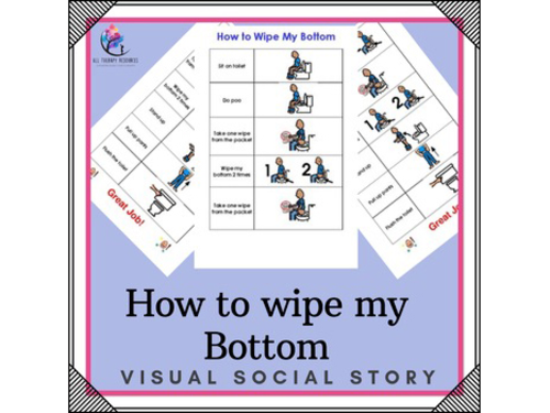 How to Wipe my Bottom - Toileting Visual Schedule Support Story - Autism SPED