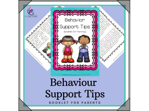 Behaviour Support Tips - Booklet for Parents  - PBS - Handout - Parents