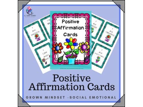 Positive Affirmation Cards - Growth Mindset, Positve Self Talk, Social Emotional