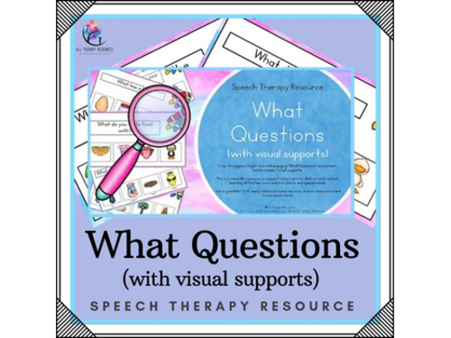 Wh (What Questions) - visual supports -Speech Therapy Resource - Homeschool