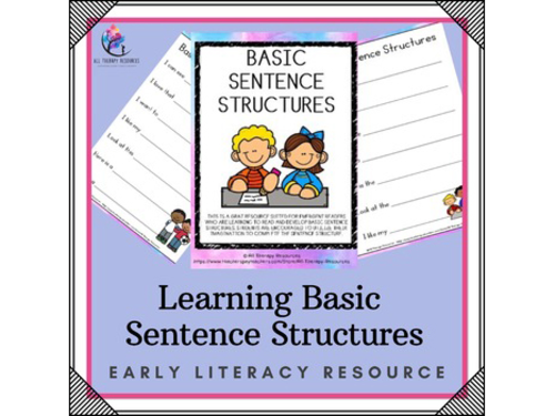 Basic Sentence Structures - Literacy Communication Handwriting Center Activities
