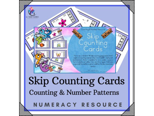 Skip Counting - Number Pattern Peg Cards - Numeracy Lesson Worksheets