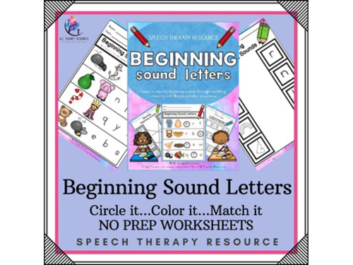 Beginning Sounds - Color it & Match It - Activities/ Worksheets