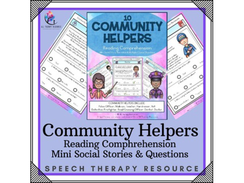 10 COMMUNITY HELPERS -  Reading Comprehension Career Education - Engaging Reade