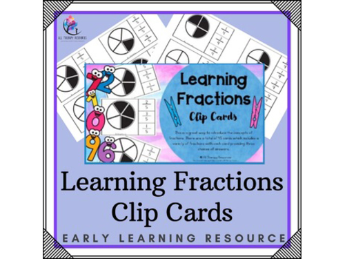 Learning Fractions Choice Clip Cards - Preschool, Autism, Literacy, SPED
