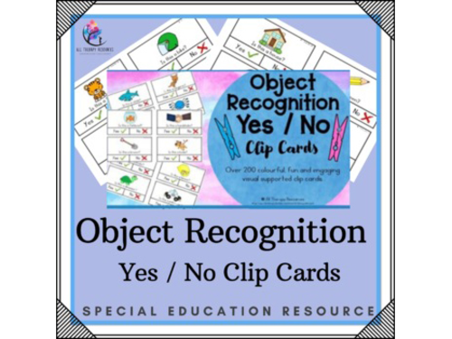 Object Recognition Yes No Clip Cards - Autism Special Education Speech ESL
