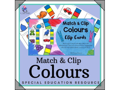 Colours Match and Clip Cards - 112  Cards - Autism Special Education Speech ESL