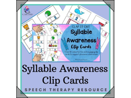 Syllable Awareness Clip Cards - Phonemic - Autism Special Education Speech ESL