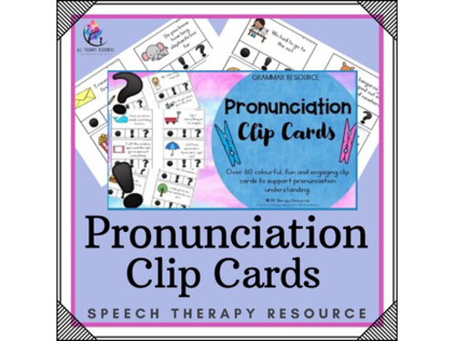 Pronunciation Clip Cards - Grammar - Autism Special Education Speech ESL