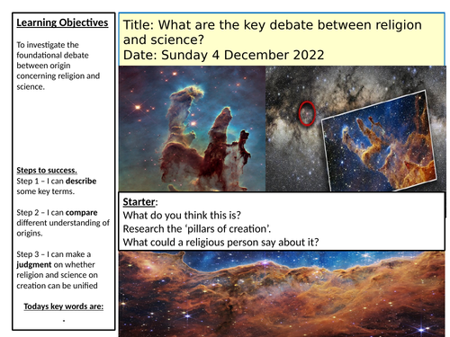 Religion, philosophy and creation- KS3 Scheme of work/lessons