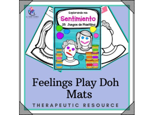 SPANISH VERSION - 25 Feelings Preschool Play Dough Mats - Emotions Play Doh