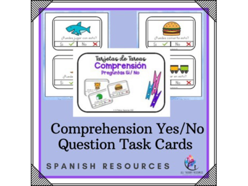 SPANISH VERSION - Comprehension Yes No Task Cards - Autism Special Education
